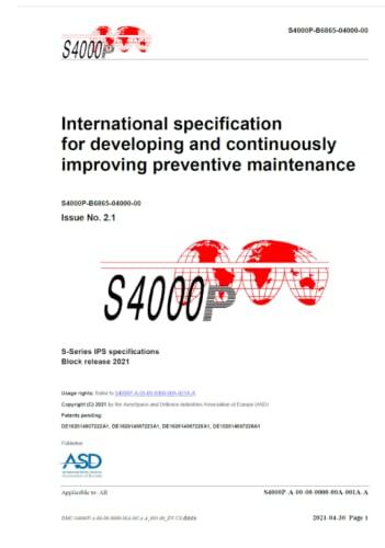 S4000P, International specification for developing and continuously improving preventive maintenance, Issue 2.1: S-Series 2021 block release