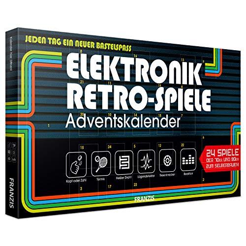 FRANZIS Elektronik Retro Spiele Adventskalender 2019 | 24 Spiele der 70er und 80er zum Selberbauen ohne Löten | Jeden Tag ein neuer Bastelspaß | Ab 14 Jahren