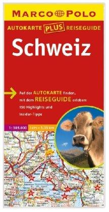 Marco Polo Autokarte plus Reiseguide Schweiz 1:303 000