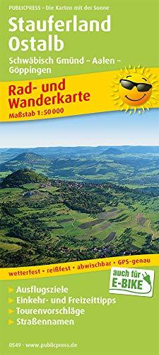 Stauferland, Ostalb, Schwäbisch Gmünd – Aalen – Göppingen: Rad- und Wanderkarte mit Straßennamen, Ausflugszielen, Einkehr- & Freizeittipps, ... 1:50000 (Rad- und Wanderkarte / RuWK)