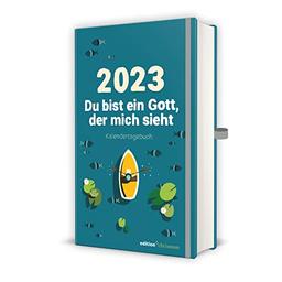 Du bist ein Gott, der mich sieht. Kalendertagebuch zur Jahreslosung 2023 / Christlicher Kalender mit den Herrnhuter Losungen / Taschenkalender / Handlicher Terminplaner im Format 10,7 x 17 cm