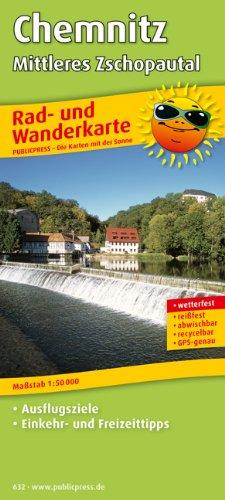 Rad- und Wanderkarte Chemnitz, Mittleres Zschopautal: Mit Ausflugszielen, Einkehr- & Freizeittipps, wetterfest, reißfest, abwischbar, GPS-genau. 1:50000