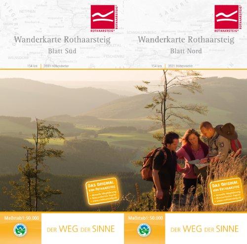 Wanderkarte Rothaarsteig Blatt Nord und Blatt Süd: Maßstab 1 : 50.000