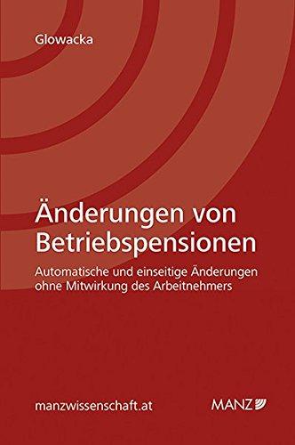 Änderung von Betriebspensionen (manzwissenschaft.at)