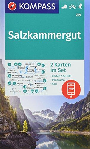 Salzkammergut: 2 Wanderkarten 1:50000 im Set mit Panorama inklusive Karte zur offline Verwendung in der KOMPASS-App. Fahrradfahren. Skitouren. (KOMPASS-Wanderkarten, Band 229)