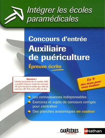 Concours d'entrée auxiliaire de puériculture : épreuve écrite