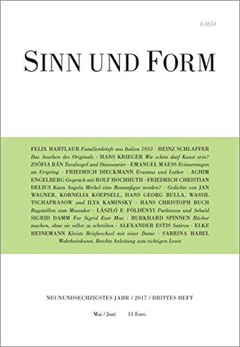 Sinn und Form 3/2017 (Sinn und Form / Beiträge zur Literatur)