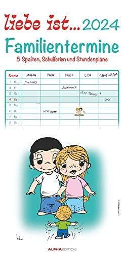 liebe ist... 2024 Familienplaner - Familien-Timer - Termin-Planer - Kinder-Kalender - Familien-Kalender - 22x45