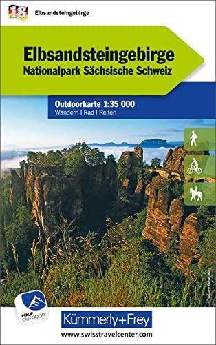 Elbsandsteingebirge Nr. 18 Outdoorkarte Deutschland 1:35 000: Nationalpark Sächsische Schweiz, water resistant, free Download mit HKF Outdoor App (Kümmerly+Frey Outdoorkarten Deutschland)