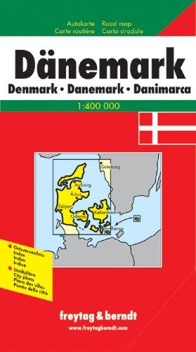 Dänemark 1:400.000 mit Ortsverzeichnis und Cityplänen