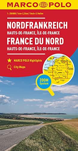 MARCO POLO Regionalkarte Frankreich: Hauts-de-France, Île-de-France 1:250 000 (MARCO POLO Karten 1:300.000)