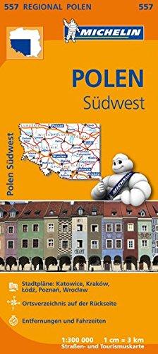 Michelin Polen Südwest: Straßen- und Tourismuskarte 1:300.000 (MICHELIN Regionalkarten)