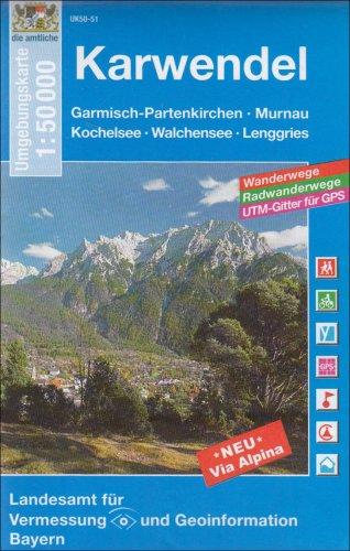 Karwendelgebirge 1 : 50 000: Mit Wanderwegen, Radwanderwegen und Gitter für GPS-Nutzer (UK 50 - 51)