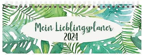 Tischquerkalender Lieblingsplaner 2024: 1 Woche 2 Seiten; Bürokalender mit viel Platz für Notizen; Format: 29,8 x 10,5 cm