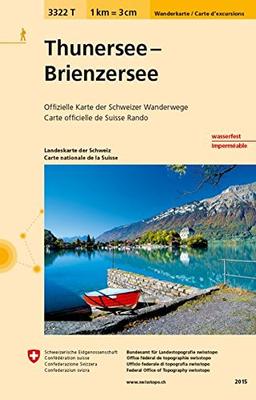 3322T Thunersee - Brienzersee Wanderkarte (Wanderkarten 1:33 333)