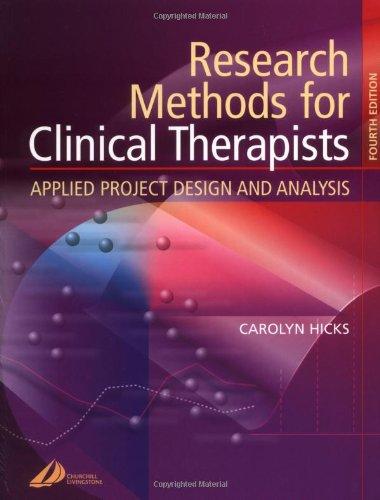 Research Methods for Clinical Therapists: Applied Project Design and Analysis