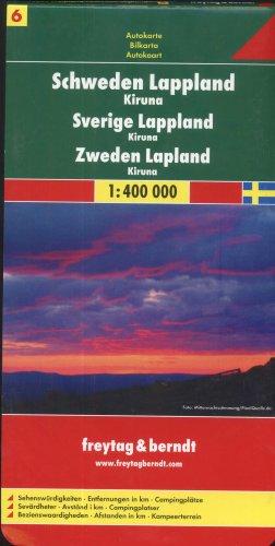 Schweden Blatt 6 Lappland / Kiruna 1 : 400 000: Sehenswürdigkeiten - Entfernungen in km - Campingplätze