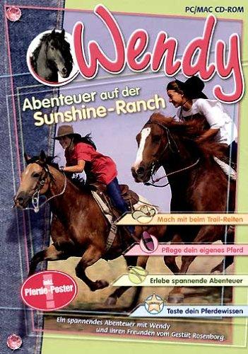 Wendy, Abenteuer auf der Sunshine-Ranch, 1 CD-ROM Ein spannendes Abenteuerspiel mit Wendy und ihren Freunden vom Gestüt Rosenborg. Mach mit beim Trail-Reiten. Pflege dein eigenes Pferd. Erlebe spannende Abenteuer. Teste dein Pferdewissen