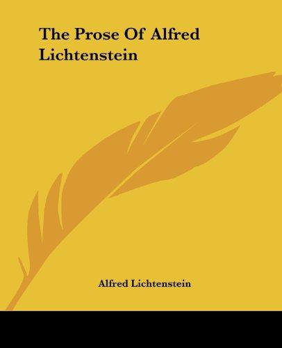 The Prose Of Alfred Lichtenstein