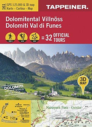 3D-Wanderkarte Villnöß und Umgebung: Cartina escursionistica 3D Val di Funes e dintorni (Kombinierte Sommer-Wanderkarten Südtirol)