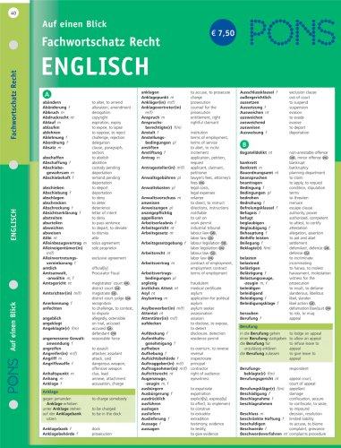 Fachwortschatz auf einen Blick. Deutsch - Englisch. Recht. RSR 2006