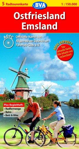 ADFC-Radtourenkarte 05 Ostfriesland / Emsland 1 : 150 000: Bett und Bike. Rad und Bahn. Touren-Tipps. Radfernwege