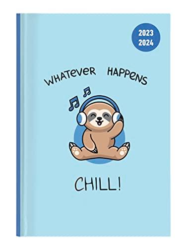 Collegetimer Chill! 2023/2024 - Schüler-Kalender A5 (15x21 cm) - Faultier - Day By Day - 352 Seiten - Terminplaner - Notizbuch - Alpha Edition (Collegetimer A5 Daily)