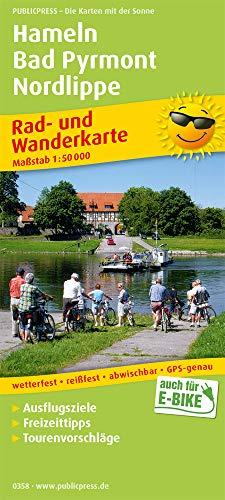 Hameln - Bad Pyrmont - Nordlippe: Rad- und Wanderkarte mit Ausflugszielen, Einkehr- & Freizeittipps und Stadtplänen Hameln und Bad Pyrmont, ... 1:50000 (Rad- und Wanderkarte / RuWK)