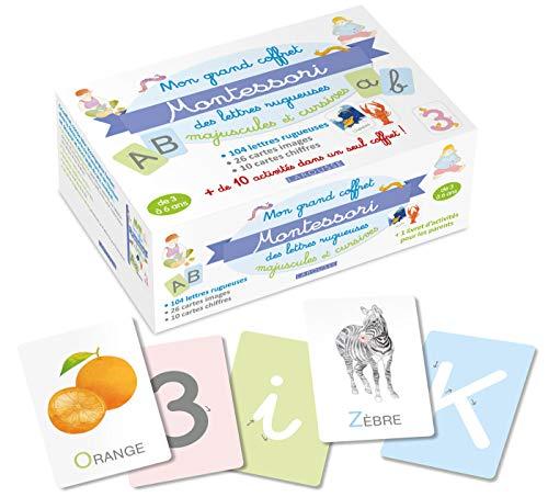 Mon grand coffret Montessori des lettres rugueuses : majuscules et cursives