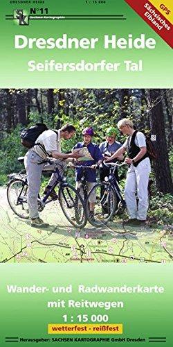 Dresdner Heide und Seifersdorfer Tal: Wander- und Radwanderkarte mit Reitwegen 1 : 15 000 GPS-fähig wetterfest reißfest