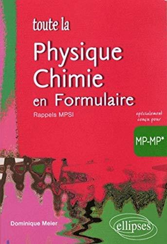 Toute la physique chimie en formulaire, MP-MP* : rappels MPSI