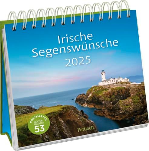 Postkartenkalender 2025: Irische Segenswünsche: Wochenkalender zum Aufstellen, Tischkalender mit Spiralbindung und 53 Postkarten zum Heraustrennen