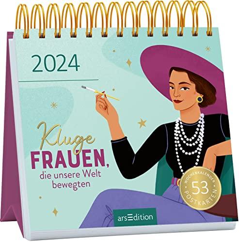 Postkartenkalender Kluge Frauen, die unsere Welt bewegten 2024: Wochenkalender 2024, 53 Postkarten mit Zitaten von starken Frauen