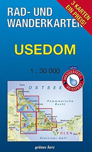 Rad- und Wanderkarten-Set: Usedom: Mit den Karten: "Zinnowitz, Ückeritz, Peenemünde", "Heringsdorf, Ahlbeck, Bansin und Swinemünde" und "Lieper Winkel ... 1:30.000. Wasser- und reißfeste Karten.