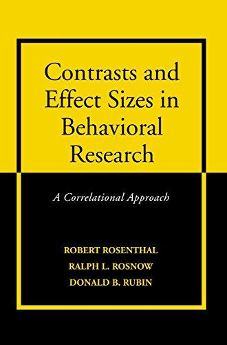 Contrasts and Effect Sizes in Behavioral Research: A Correlational Approach