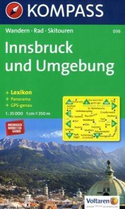 Innsbruck und Umgebung: Wander-, Rad- und Skitourenkarte. Mit Panorama, GPS-genau. 1:35.000