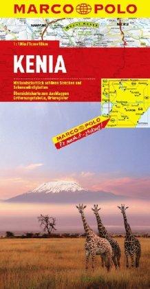 MARCO POLO Kontinentalkarte Kenia: Mit landschaftlich schönen Strecken und Sehenswürdigkeiten. Übersichtskarte zum Ausklappen, Entfernungstabelle, Ortsregister (Marco Polo Maps)