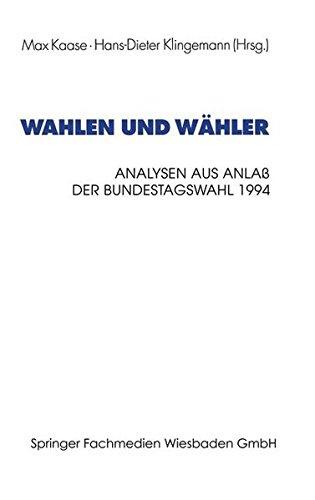 Wahlen und Wähler, 1994 (Schriften des Zentralinstituts für sozialwiss. Forschung der FU Berlin)