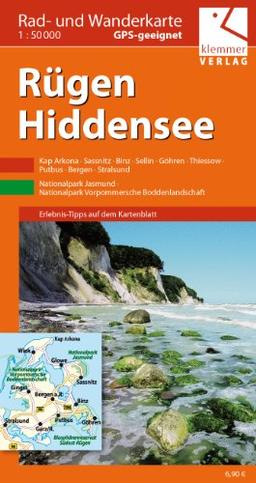 Rad- und Wanderkarte Rügen - Hiddensee: Maßstab 1:50.000, GPS-geeignet, Erlebnistipps auf dem Kartenblatt