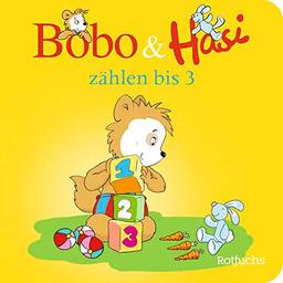 Bobo & Hasi zählen bis 3: Zählen lernen mit Bobo Siebenschläfer | Pappbilderbuch für Kinder ab 2 Jahren