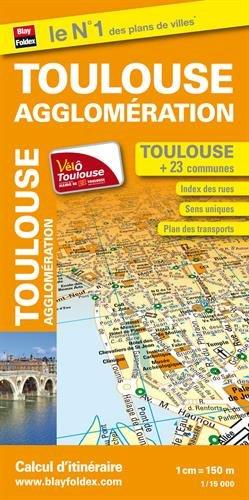 Plan de la ville de Toulouse et de son agglomération - Echelle : 1/15 000, avec index - Localisation des stations VélÔToulouse