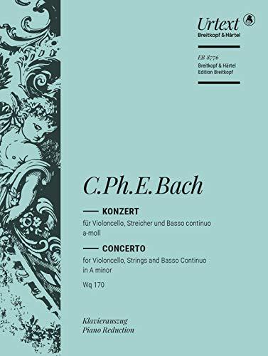 Violoncellokonzert a-moll Wq 170 Breitkopf Urtext - Ausgabe für Cello und Klavier (EB 8776): Für Violoncello und Klavier. Hrsg. v. Ulrich Leisinger