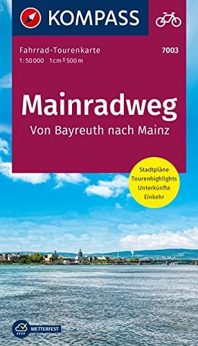 KOMPASS Fahrrad-Tourenkarte Mainradweg, Von Bayreuth nach Mainz 1:50.000: Leporello Karte, reiß- und wetterfest