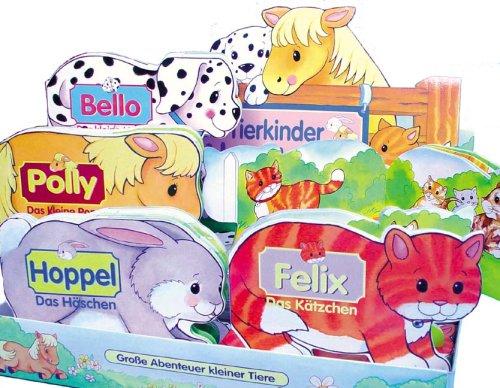 Tierkinder-Abenteuer: Bello - Der kleine Hund /Felix - Das Kätzchen /Hoppel - Das Häschen /Polly - Das kleine Pony. Display