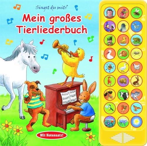 27-Button-Soundbuch - Mein großes Tierliederbuch - 27 bekannte Kinderlieder zum Mitsingen: Mit Notensatz !