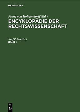 Encyklopädie der Rechtswissenschaft. Band 1