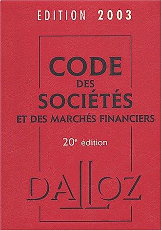 Code des sociétés et des marchés financiers 2003