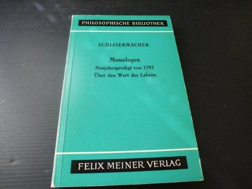 Monologen nebst den Vorarbeiten