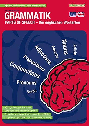 mindmemo Lernfolder - Die englischen Wortarten lernen englische Grammatik verständlich erklärt Lernhilfe kompakt Zusammenfassung PremiumEdition foliert DIN A4 6 Seiten plus Abhefter