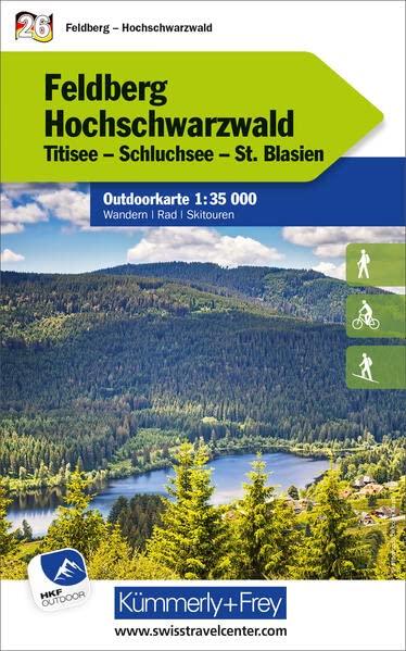 Feldberg - Hochschwarzwald Nr. 26. Outdoorkarte Deutschland 1:35 000: Titisee, Schluchsee, St. Blasien, water resistant, free Download mit HKF Maps App (Kümmerly+Frey Outdoorkarten Deutschland)